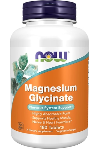 Now Foods Magnesium Magnezyum Glycinate Gilisinat 200 Mg 180 Ta