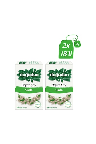 Doğadan Sade Beyaz Çay Bardak Poşet Çay 2 x 18'li
