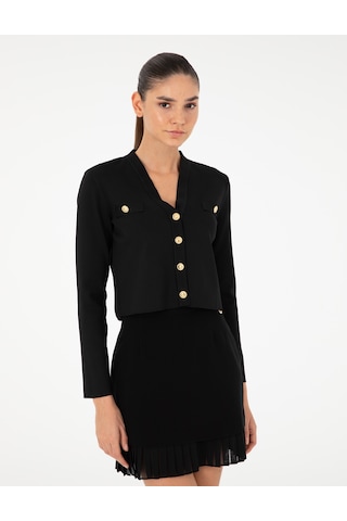 Pierre Cardin Kadın Siyah Hırka Triko 50290557-vr046 Siyah Siyah
