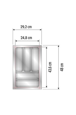 Tify Mutfak Çekmece Içi Beyaz Modüler Kaşıklık 29cm X 48cm Yanlar Ve Boydan 4cm Kesilebilir Diğer