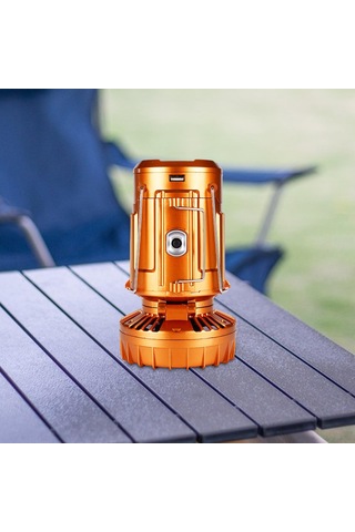 Homyl Güneş Enerjili Kamp Feneri Fanlı Elektrikli Fan Altın Altın