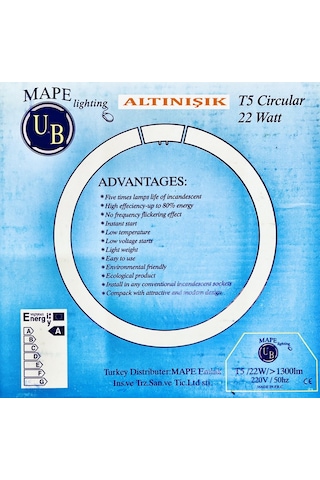 22W Simit Ampul T5 İnce Simit Ampul 22 Watt T5 Floresan