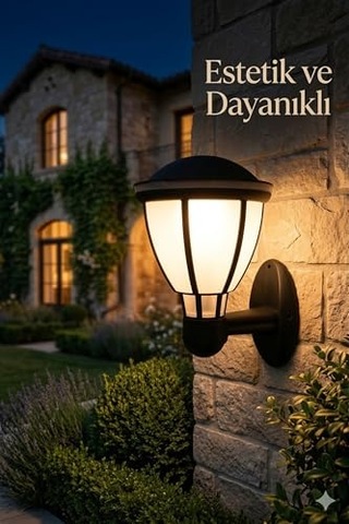 Kupa Serisi Bahçe Duvar Apliği 37 Cm - Siyah E27 Duylu Zita Dış Mekan Lambası - Ip54 Su Geçirmez, Uv Korumalı Mod Çok Renkli