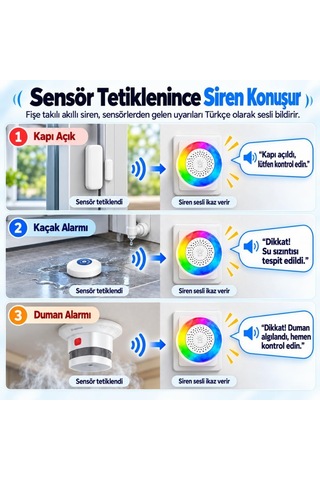 Zigbee 105 Db Sesli Ve Işıklı Priz Tipi Akıllı Siren - Zas-01p Tuya, Smart Life, Zigbee2mqtt Uyumlu