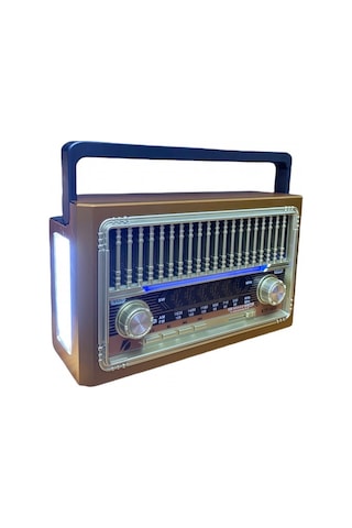 Ktf-1655 Nostalji Radyo Bluetooth Hoparlör El Feneri Usb Şarjlı