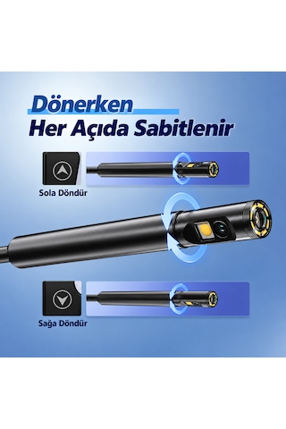 5 Metre 360 Derece Endoskop Kamera 9 Mm Çift Lens 4.5 İnç Ips Ekranlı 1080p Boru Ve Motor Görüntüleme Kamerası