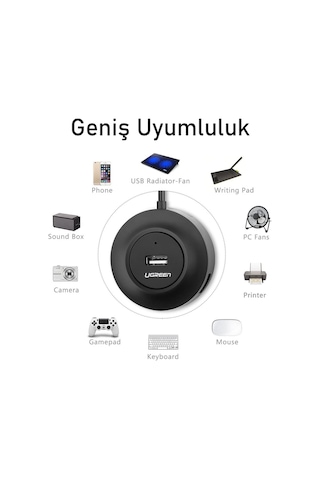Ugreen 20277 4 Portlu USB 2.0 Çoklayıcı Hub Siyah