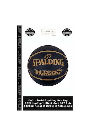 Delux Serisi Spalding Bsk Top 2021 Hıghlıght Black Gold Sz7 Rub 84355z Rekabet Bireysel Antrenman Gold - Siyah