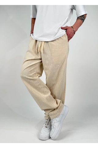 Zaee Keten Baggy Pantolon Buğday