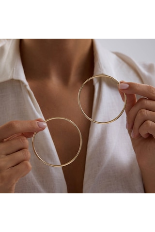 14k Altın Halka Küpe 1.8 Mm 6.5 Cm T14317 Renkli