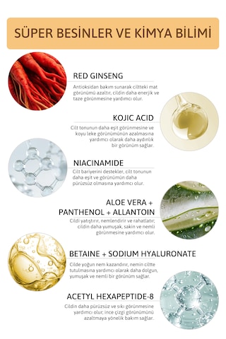 Kojic Acid, Ginseng İçeren Koyu Leke, Kararma, Görünümü Karşıtı, Ton Eşitleyici Ve Canlandırıcı Tonik Yüz Misti 170 Ml
