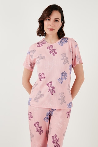 Lela Regular Fit Kısa Kollu Bayan Pijama Takımı 65740104 Pembe