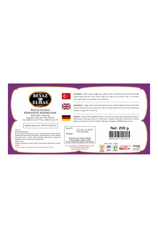 Beyaz Elmas Sultan Lokum 200 Gr - Karışık Türk Lokumu - Fındıklı Ve Antep Fıstıklı