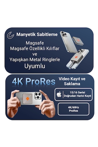 Jeyı Gripchip İ9-heart Manyetik M.2 2230 Nvme Ssd Kutusu - Magsafe-prores Kayıt-8k/4k Ekran Paylaşımı-10gbps Usb 3.2 Gen2-100w Pd Şarj Destekli Disk Kutusu