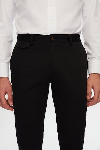 Twn Slim Fit Siyah Armürlü Chino Pantolon 5ecc3s208232m 001