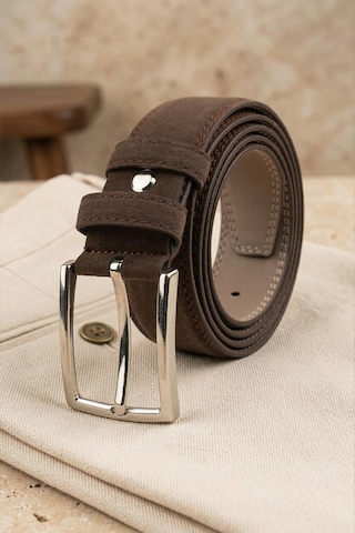 Tudors Erkek 3,5 Cm Klasik Kahverengi Kemer-22892