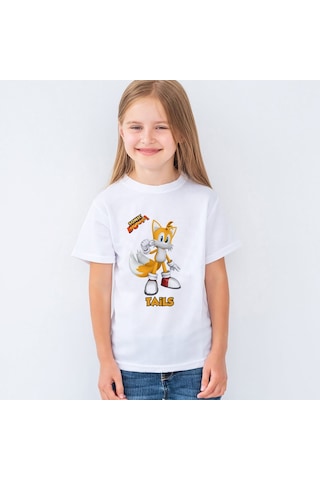 Sonic Boom Tails Çocuk Tişört T-Shirt Mr-09 Beyaz