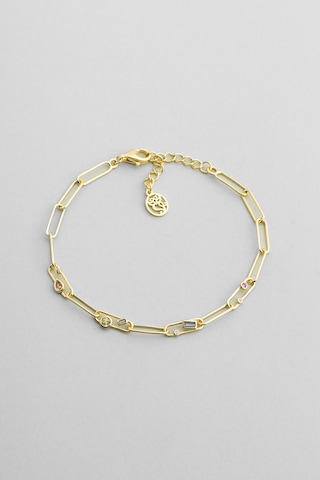 Grace 18 Ayar Sarı Altın Kaplama 19 Cm Gümüş Zincir Bileklik Sarı