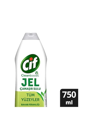 Cif Jel Yüzey Temizleyici Cleanboost Tüm Yüzeyler İçin Leke Çıkarıcı Çamaşır Sulu Bahar Ferahlığı 750 Ml