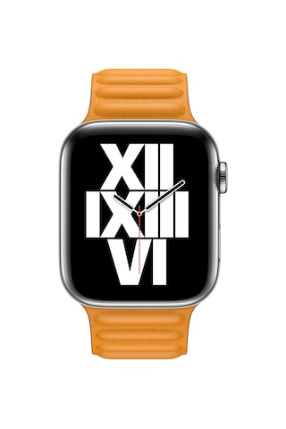 Microsonic Apple Uyumlu Watch SE 2022 44 MM Kordon Leather Link Band