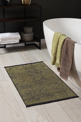 Rothi Pamuklu Kaymaz Taban Yeşil Banyo Paspası 60x100 Yıkanabilir Modern Şönil
