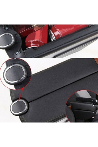 Kolçak Üniversal 6 Usb Girişili Entegre Led Işık Aydınlatmalı Kol Dayama Orta Konsol Çift Açılır Siyah GLZ02203474