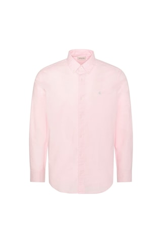 Calvin Klein Ls Erkek Düz Renk Oxford Pembe Klasik Gömlek-15674 Pearly Pink
