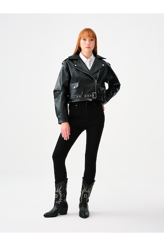 Regular Fit Kadın Ceket Siyah