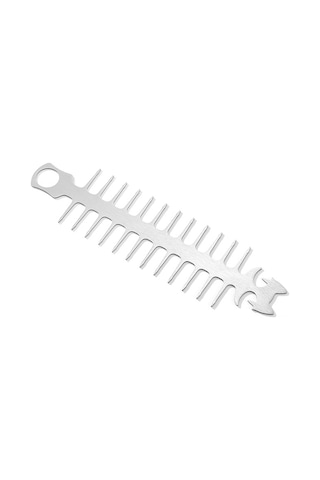 Youmex Paslanmaz Çelik Balık Kılçığı Şekilli Mangal Çatalı - Kamp Ve Piknik İçin Pratik Bbq Aksesuarı Gümüş - Mor