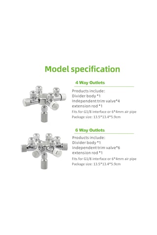 Xiyyadms Çoklu Akvaryumlar İçin Hassas Co2 Ayarlı Mikro Valf W02-02 - İki Yollu Co2 Dağıtıcı
