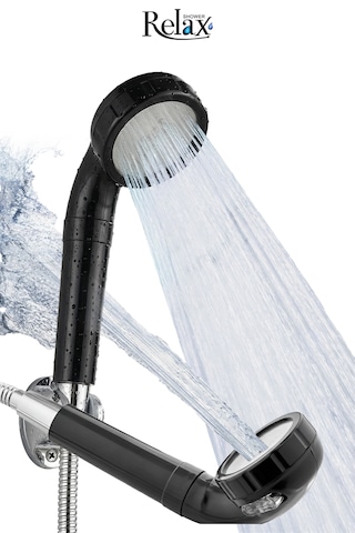 Relax Shower Filtreli Yüksek Basınçlı Tasarruflu Fonksiyonlu Tazyikli I Masaj Etkili Banyo Duş Başlığı Parlak Siyah