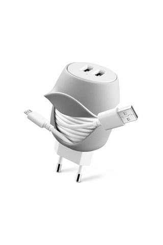 Cellular Line Twister Charger Dual 10w 2.1a Seyahat Şarj Aleti Beyaz