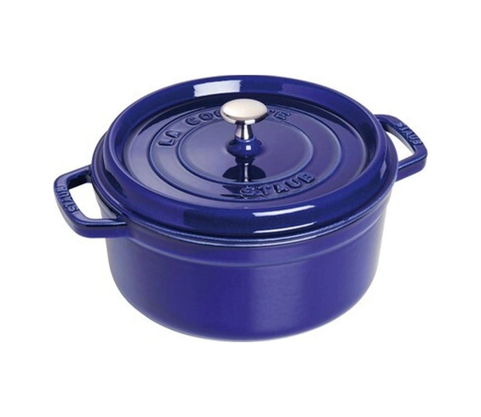 Staub Döküm Tencere Yuvarlak 24 Cm Koyu Mavi Bakır - Siyah