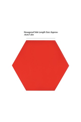 Hangfox Kırmızı 4cm Kenar Hexagon Akrilik Duvar Sticker, Nem Ve Çürüme Dayanıklı, Dıy Dekorasyon, Ayna Efekti, 12 Adet Paket Diğer