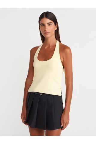 Dilvin 31753 Halter Yaka Top-sarı Sarı