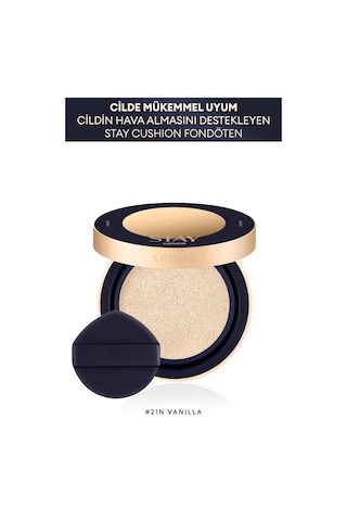 Uzun Süre Kalıcı, Yüksek Kapatıcılık Sağlayan Cushion Stay Cushion Spf40/pa++ No.21n Vanilla No.21 Vanilla