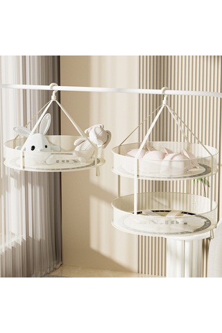 Şifreli 80g Mesh 60cm Yuvarlak Çamaşır Kurutma Sepeti, Çift Katmanlı Renkli