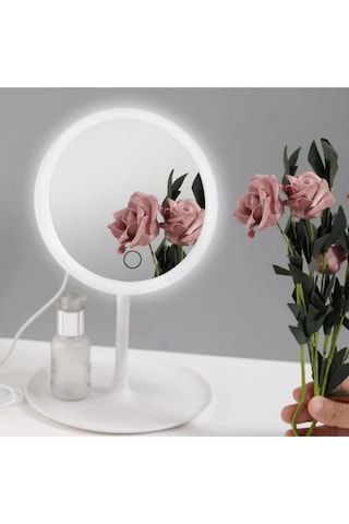 Yuvarlak Işıklı Makyaj Aynası 3 Renk Işık Şiddeti Ayarlanabilir