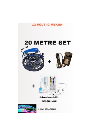 20 Mt. İç Mekan Ip30 Adreslenebilir Piksel Led Seti