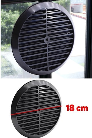 Doğalgaz Kombi Havalandırma Yuvarlak Mutfak Cam Menfezi Siyah 18 Cm Hava Akış Kanalı Güvenlik