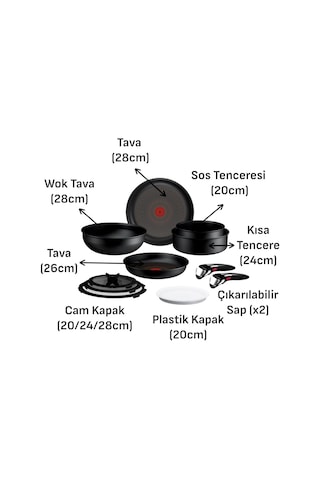 Tefal Ingenio Experience Fusion Core 9x Büyük Tava Ve Tencere Seti - 11 Parça 001 Siyah