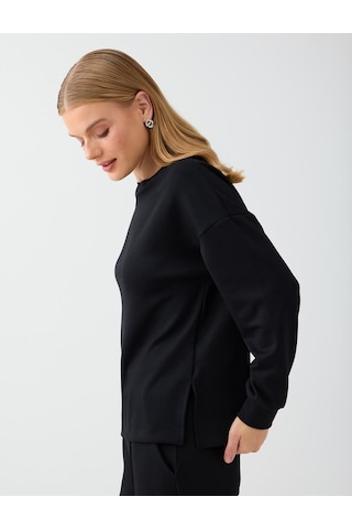 Jimmy Key Siyah Rahat Kesim Bisiklet Yaka Modal Sweatshirt 6ww238605900