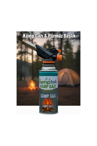 1 Adet Pürmüz Başlık 1 Adet Bütün Kamp Gazı Steel / Strong 2'li Kamp Seti Renkli