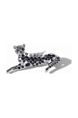 Panter Broş 6 Cm Gümüş Renk Renkli