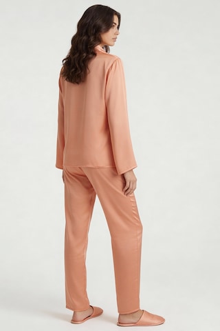 Amoris Somon Uzun Saten Pijama Takımı