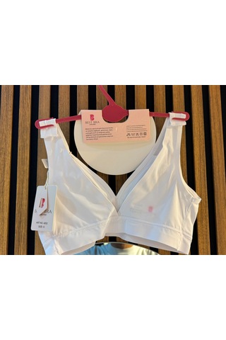 Best Bra Lingerie Best Bra Dikişsiz Balensiz V Yaka Sütyen Lazer Kesim İz Yapmaz Push-up Comfort Bralet Büstiyer Beyaz