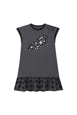 Denokids Mshb&g Yıldızlı Unicorn Kız Çocuk Elbise Çok Renkli