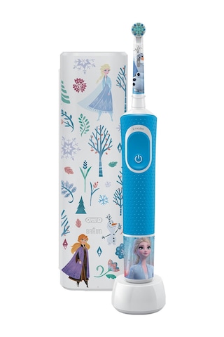 Oral-B D100 Vitality Frozen Özel Seri Çocuklar İçin Ekstra Yumuşak Şarj Edilebilir Diş Fırçası + Seyahat Kabı