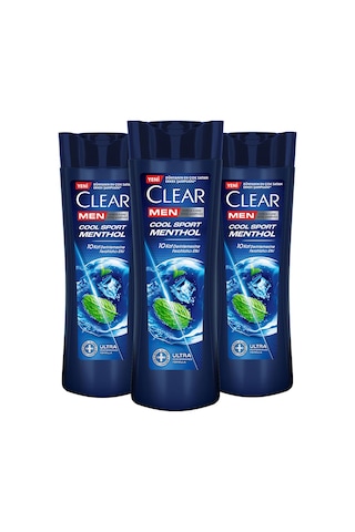Clear Men Cool Sport Menthol Kepeğe Karşı Etkili Şampuan 3 x 350 ML