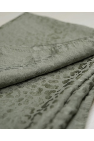 Laurel Scarf Leopar Desen Pamuk Ayrobin Jakar Şal Mint Yeşil